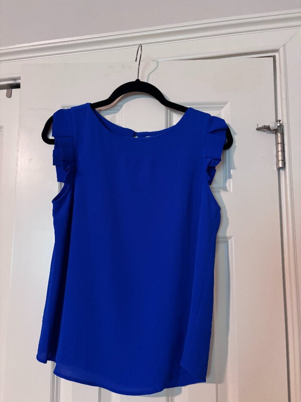Monteau Cobalt Blue Ruffle Sleeve Blouse